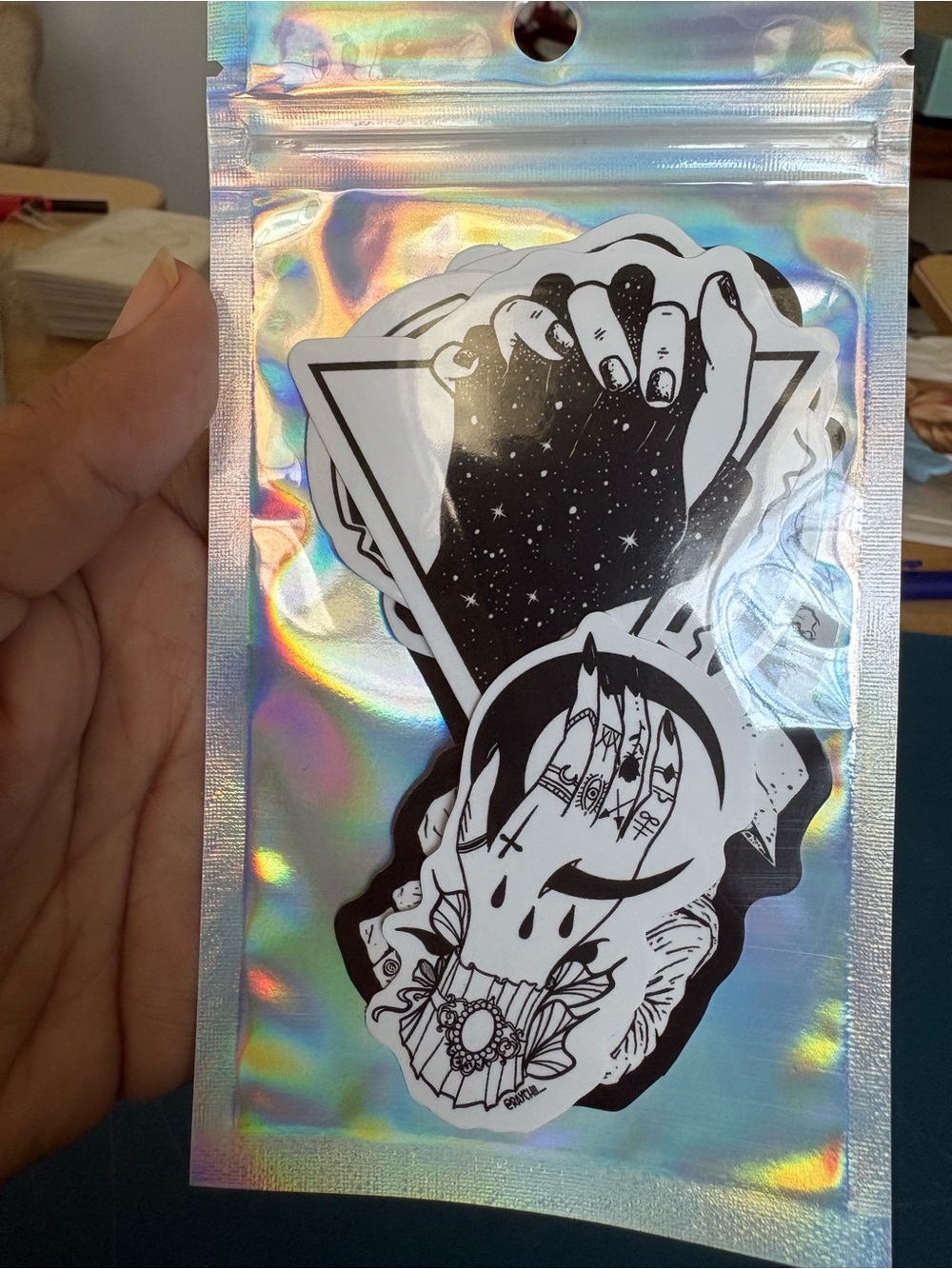 Black & White Mystic Skull Sticker Set - Home Art Prints